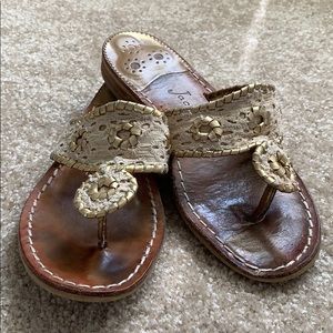 Lace with gold trim Jack Rogers